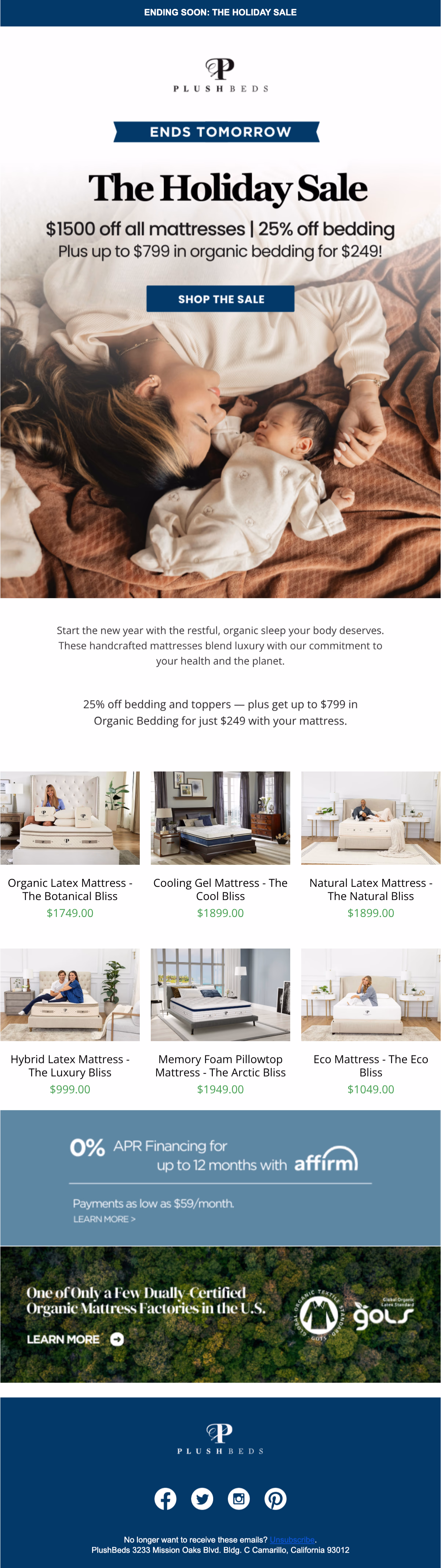 PlushBeds email created by LTV.ai