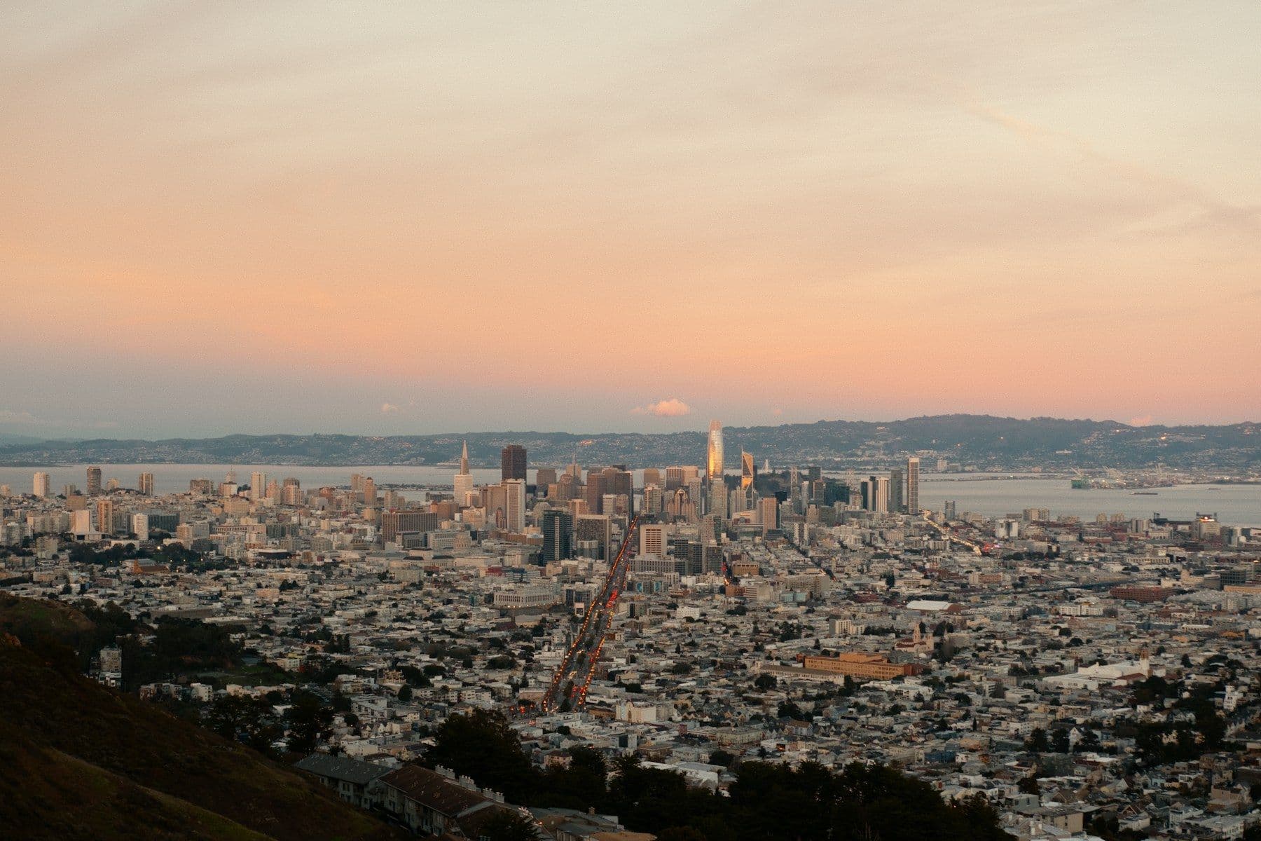 San Francisco skyline at dusk